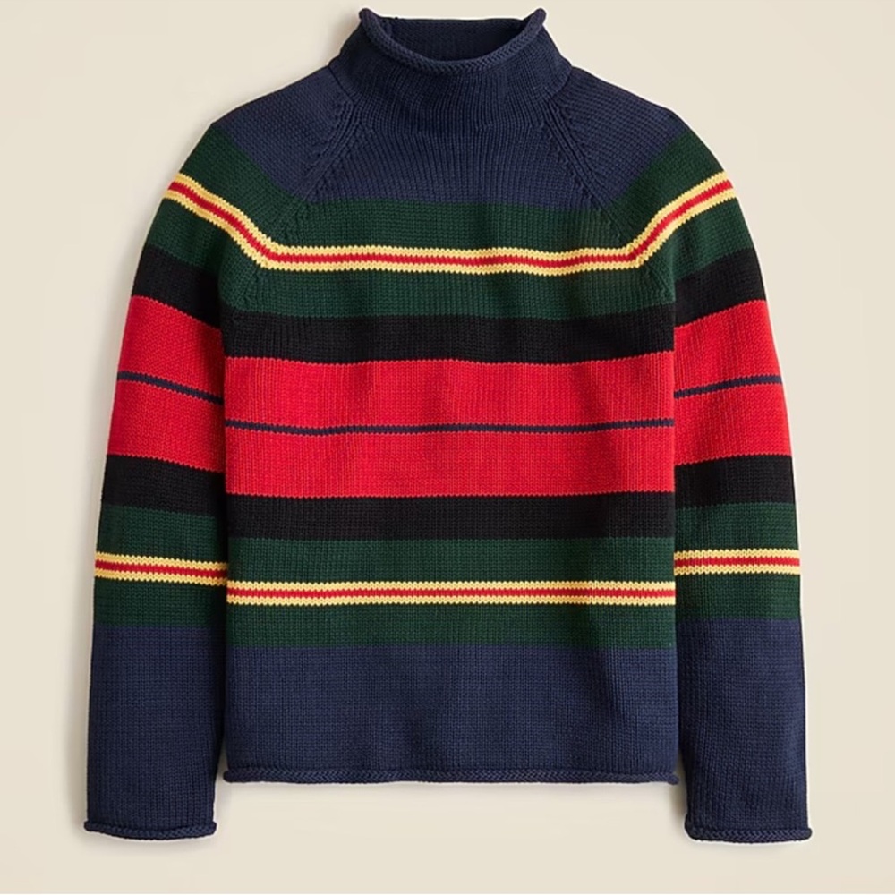 J. Crew 1988 Rollneck sweater rugby stripe